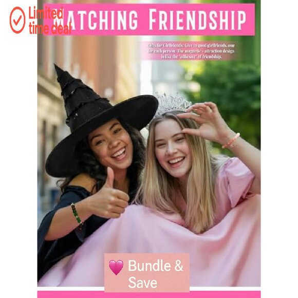 Stretch Bead Bracelet with Rhinestone Charm for Couples Friendship Gifts - Picture 4 of 8